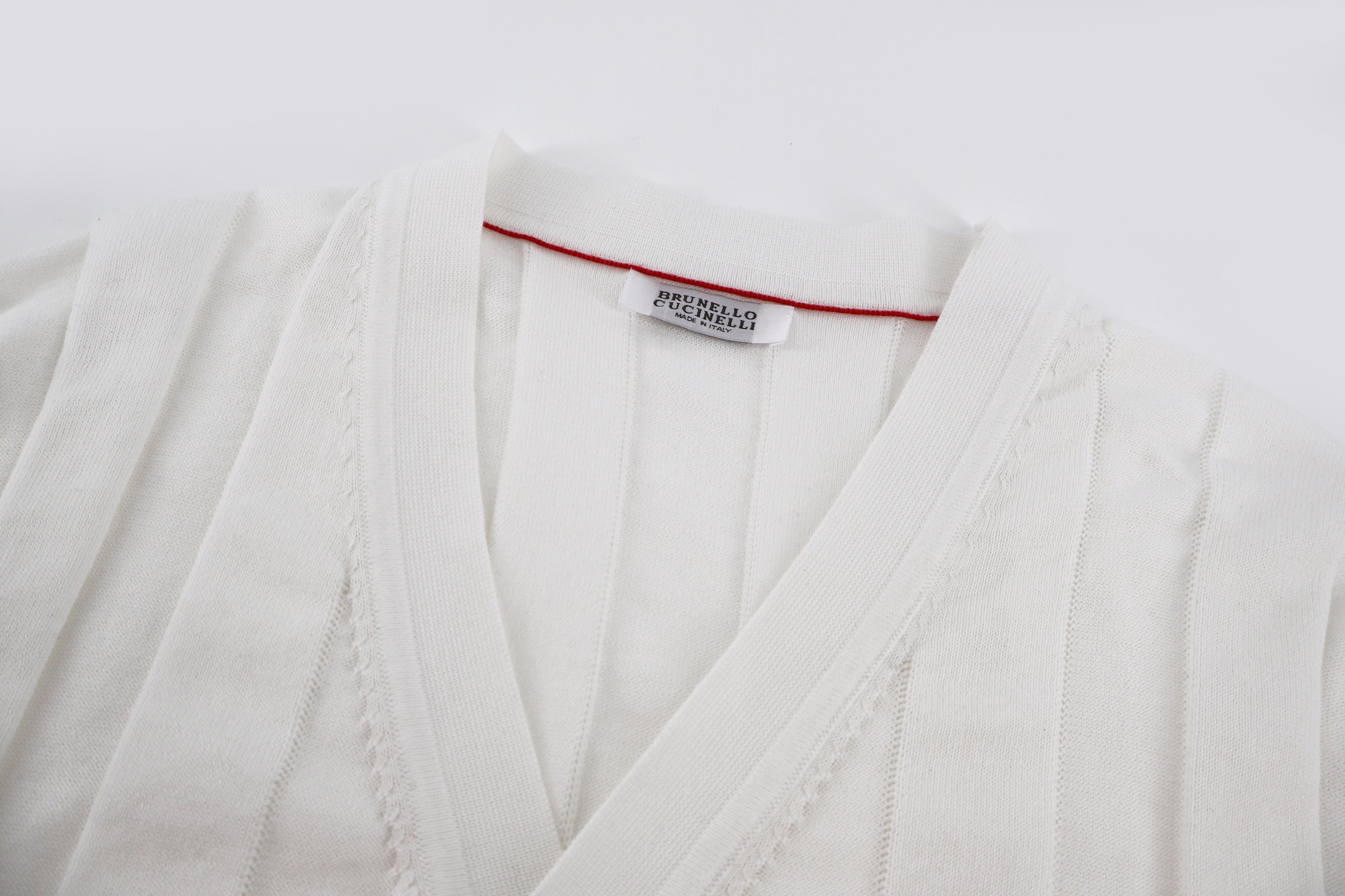 Brunello Cucinelli 条纹提花V领针织开衫 毛衣 针织衫 外套 长袖 绿色 白色 B0 