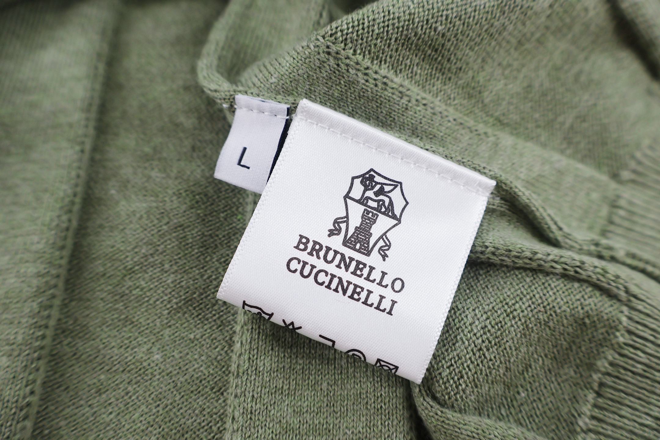 Brunello Cucinelli 条纹提花V领针织开衫 毛衣 针织衫 外套 长袖 绿色 白色 B0 