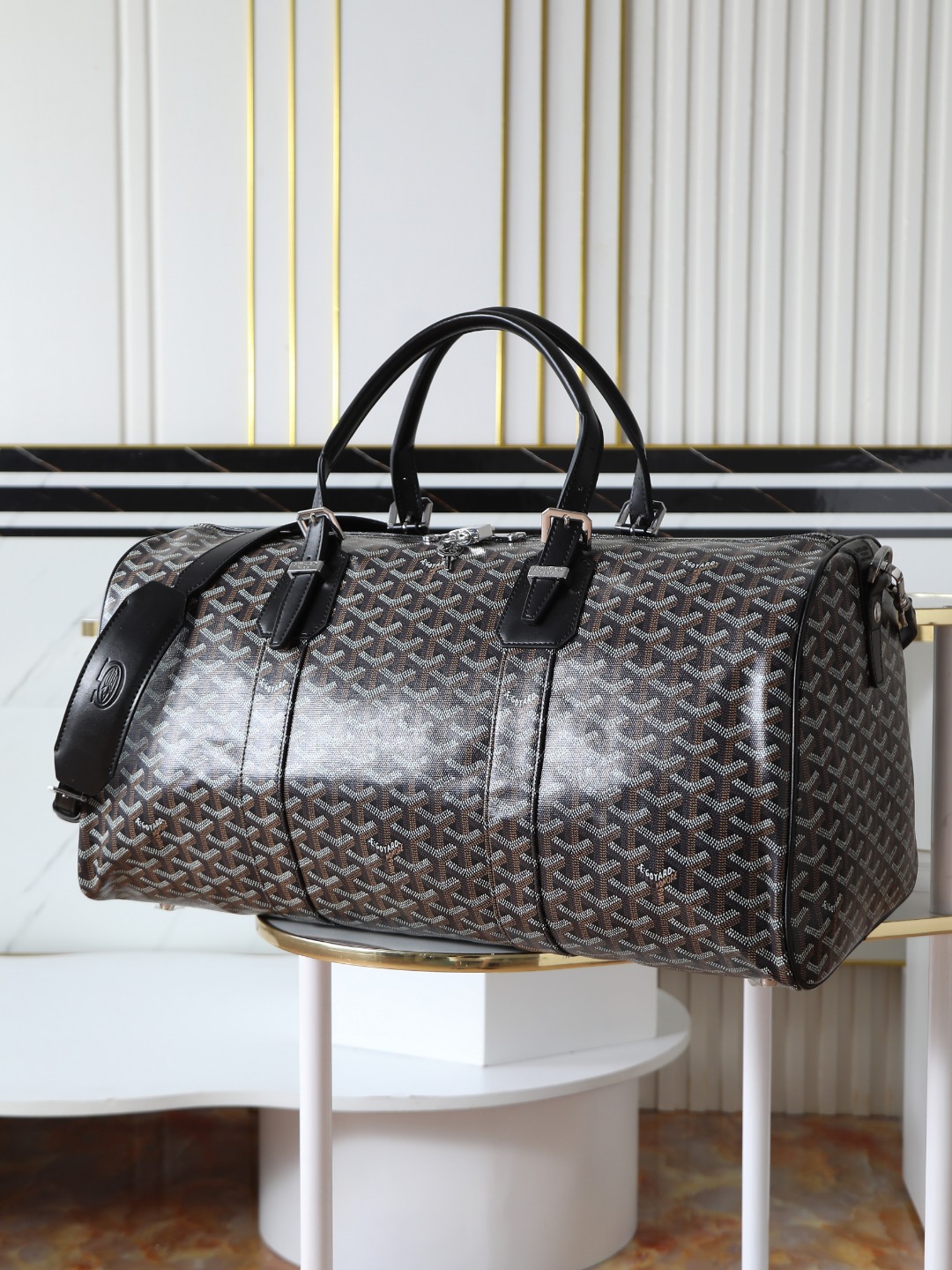 GOYARD 戈雅行李包 (Canvas and Leather) — Carry-on Bag-F0-BOSTON045TY