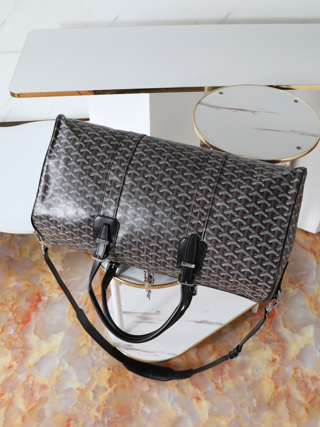 GOYARD 戈雅行李包 (Canvas and Leather) — Carry-on Bag-F0-BOSTON045TY