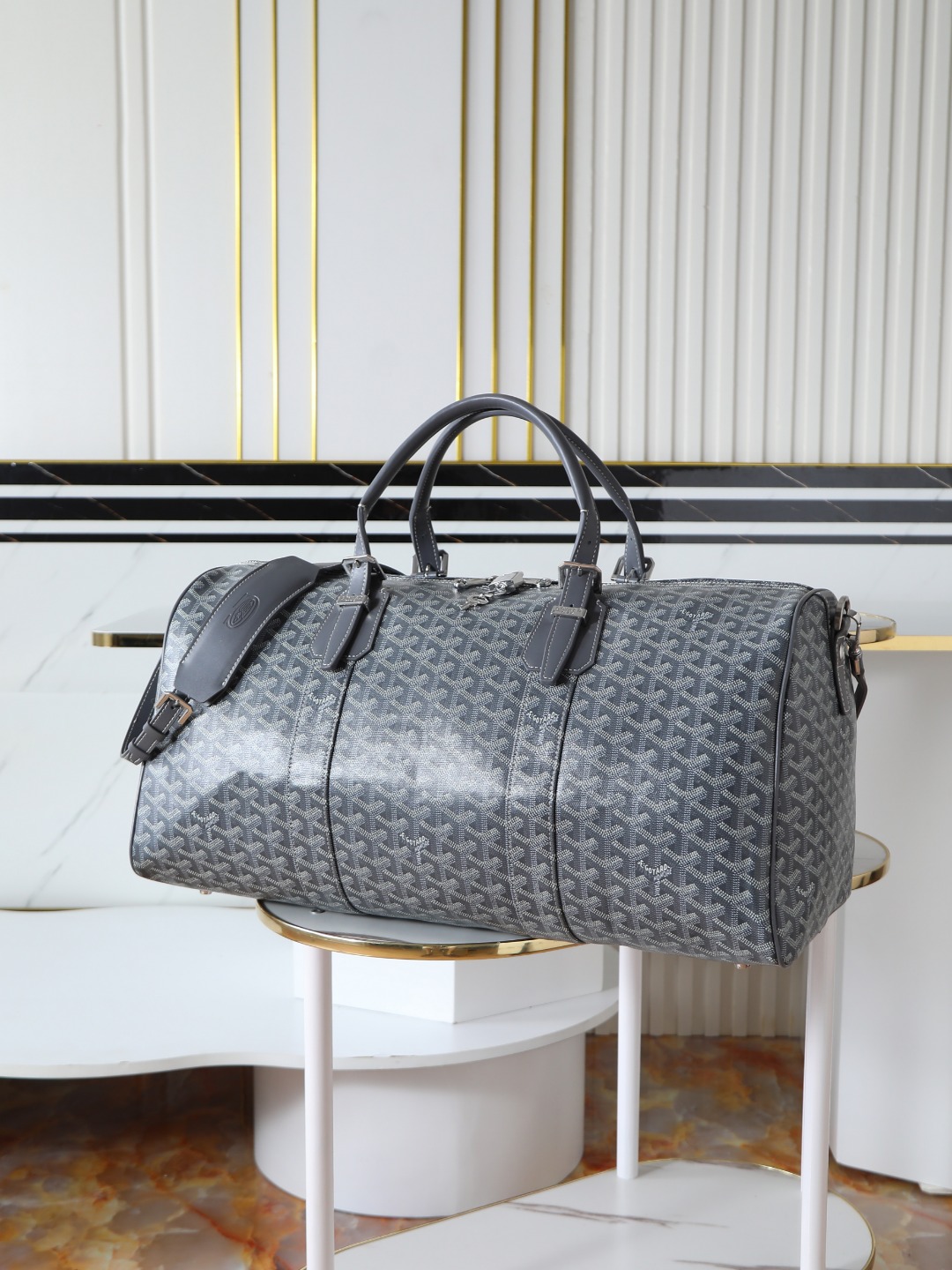 GOYARD 戈雅行李包 (Canvas and Leather) — Carry-on Bag-F0-BOSTON045TY
