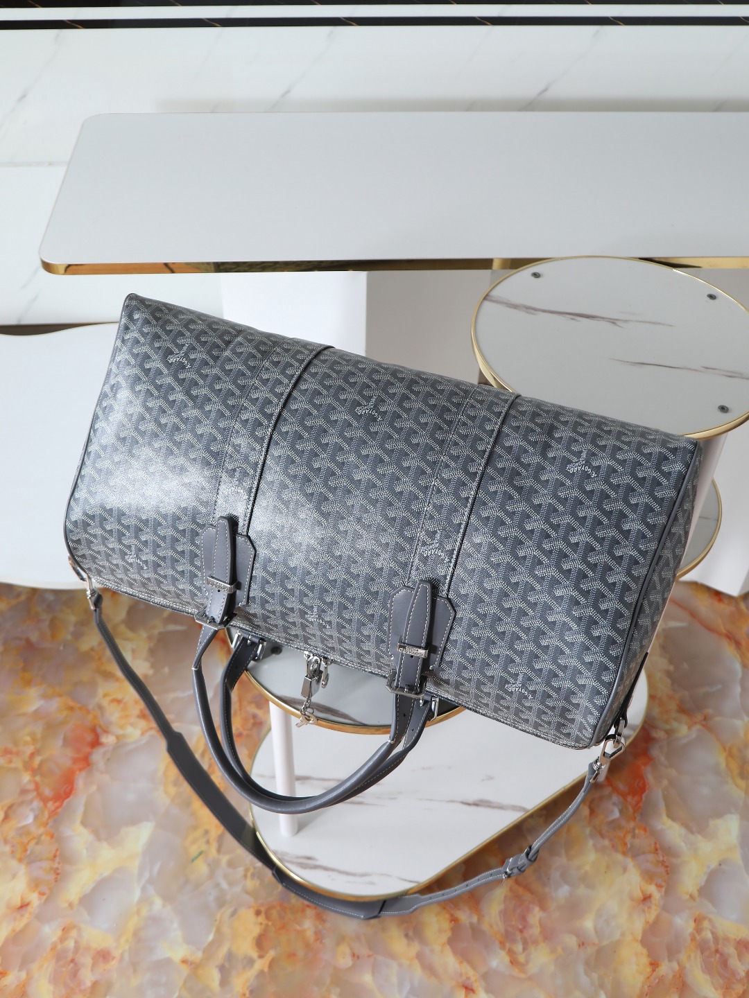 GOYARD 戈雅行李包 (Canvas and Leather) — Carry-on Bag-F0-BOSTON045TY