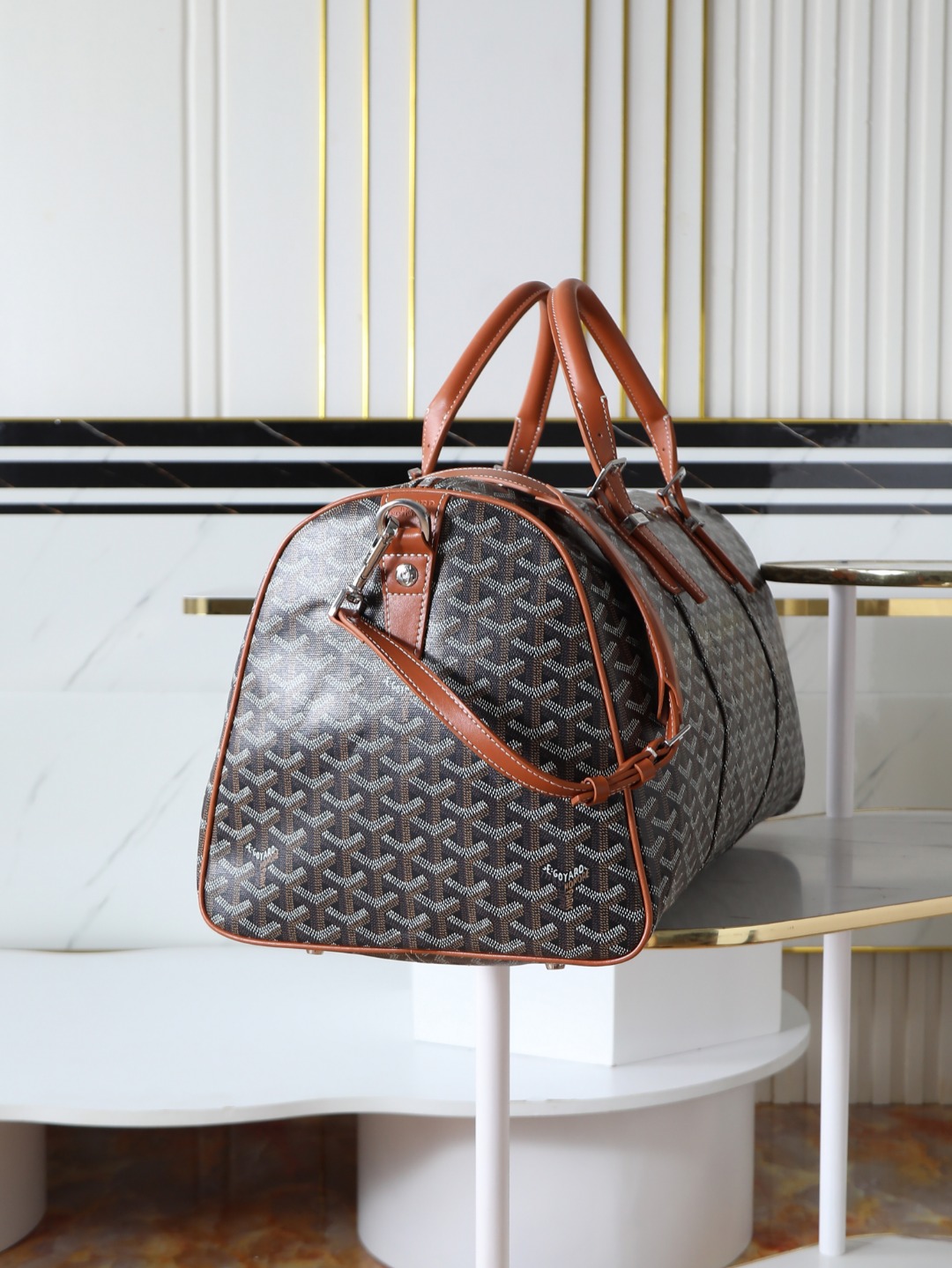 GOYARD 戈雅行李包 (Canvas and Leather) — Carry-on Bag-F0-BOSTON045TY