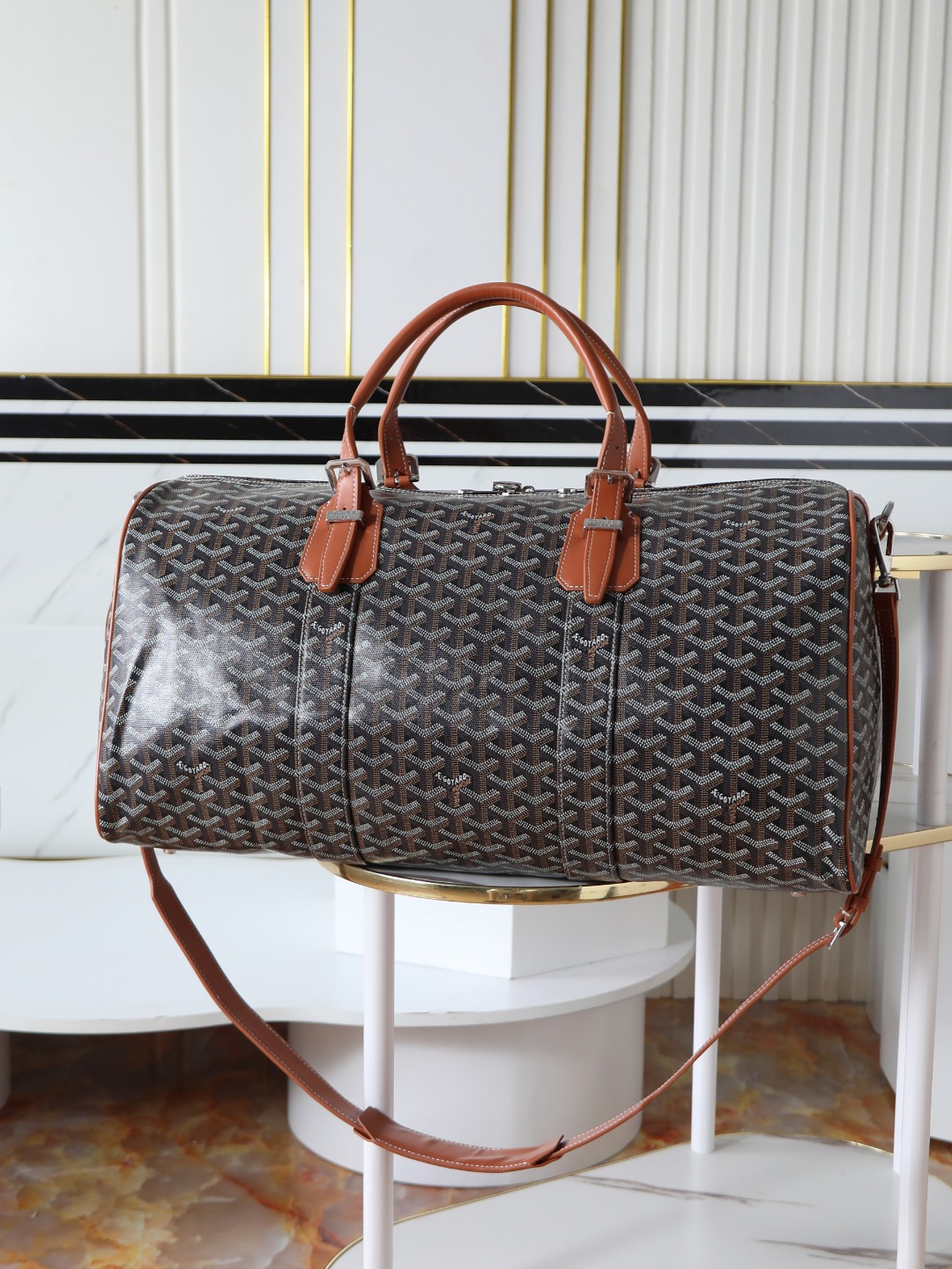 GOYARD 戈雅行李包 (Canvas and Leather) — Carry-on Bag-F0-BOSTON045TY