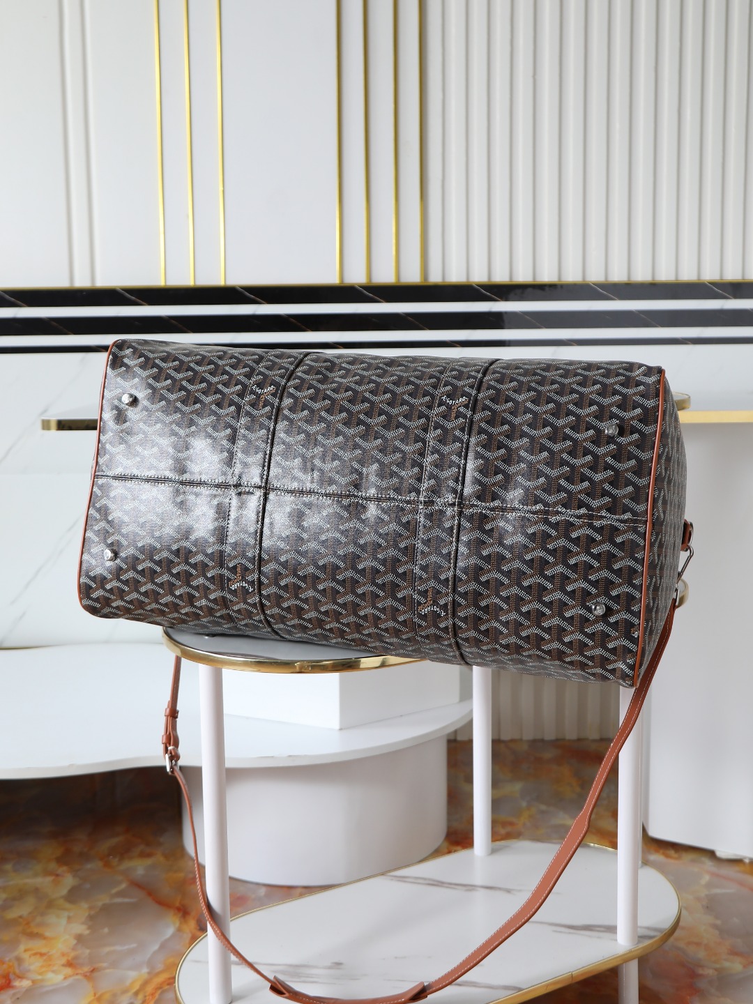 GOYARD 戈雅行李包 (Canvas and Leather) — Carry-on Bag-F0-BOSTON045TY