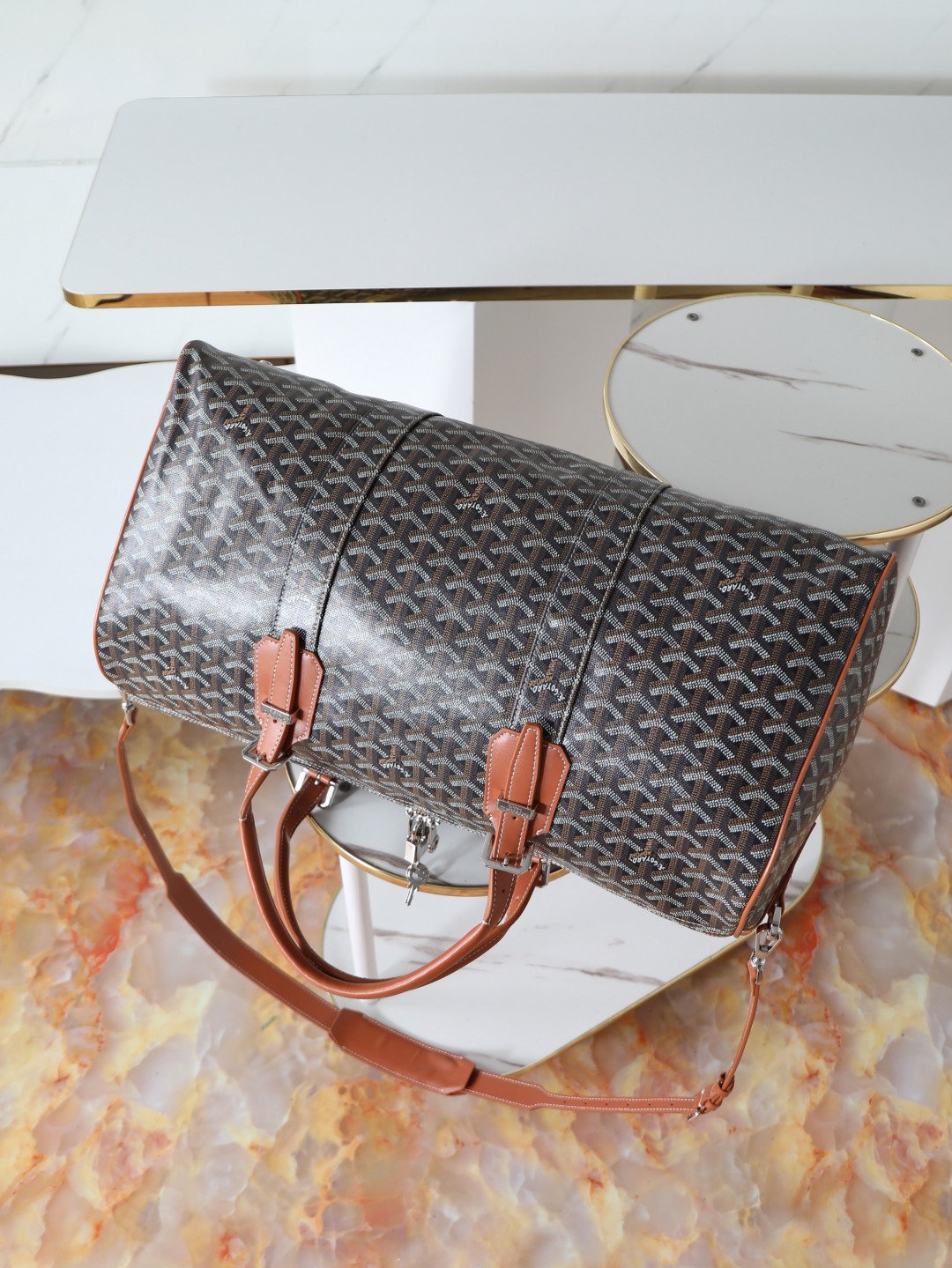 GOYARD 戈雅行李包 (Canvas and Leather) — Carry-on Bag-F0-BOSTON045TY