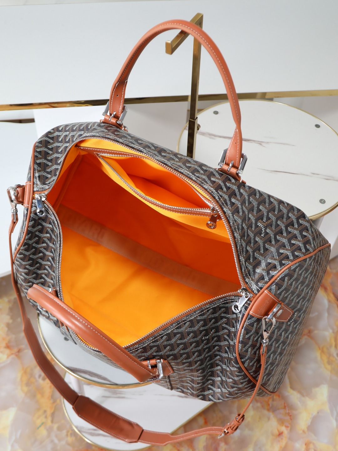 GOYARD 戈雅行李包 (Canvas and Leather) — Carry-on Bag-F0-BOSTON045TY