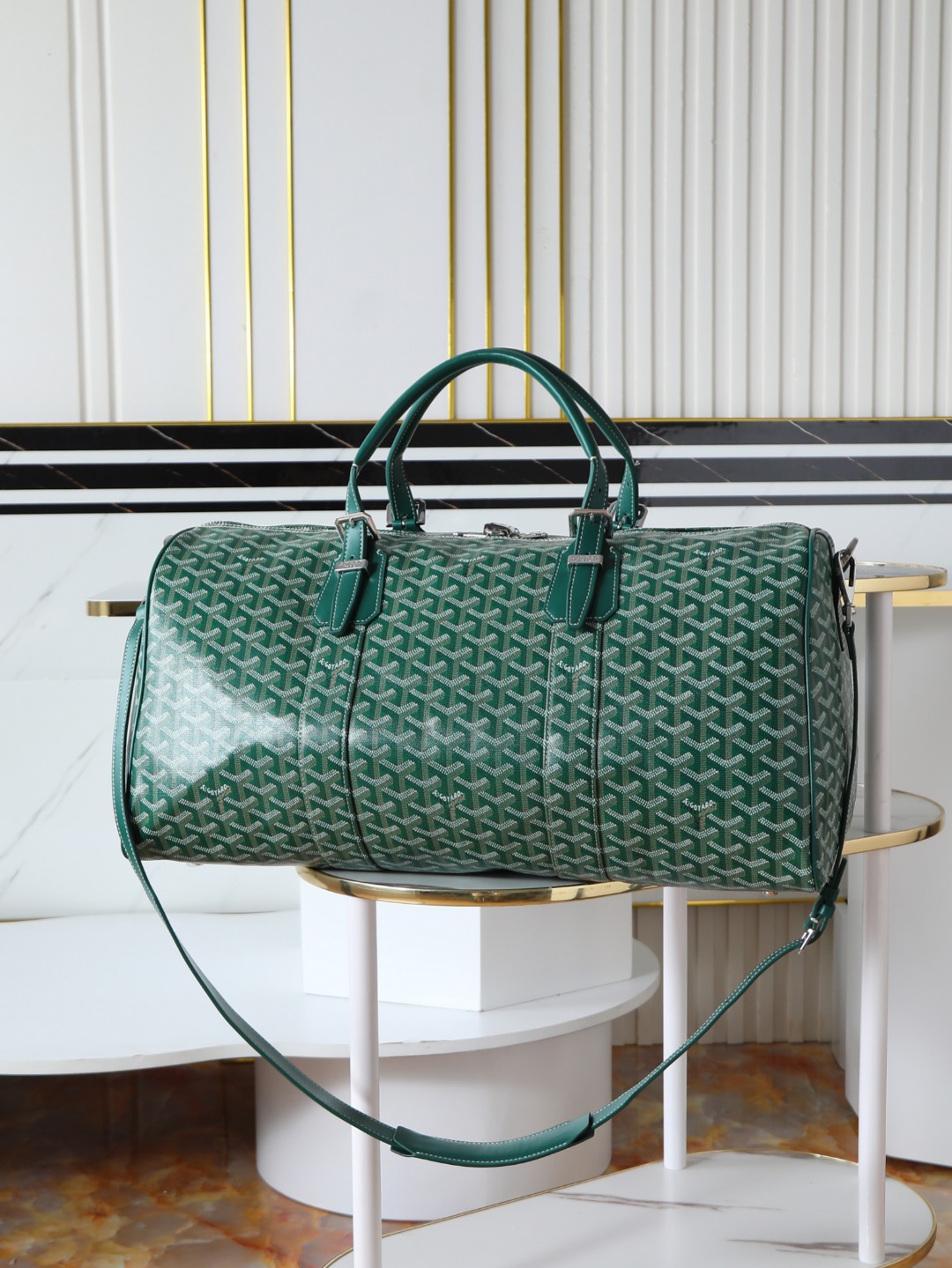 GOYARD 戈雅行李包 (Canvas and Leather) — Carry-on Bag-F0-BOSTON045TY