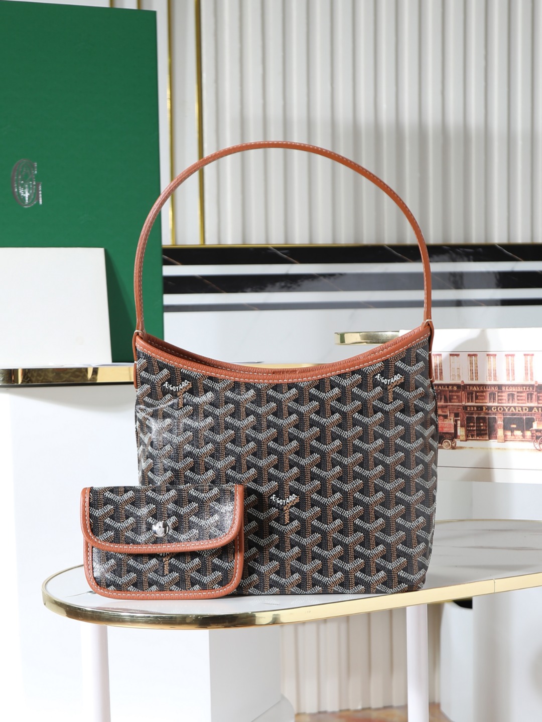 GOYARD 戈雅手提 Boheme Hobo (Canvas and Leather) — Shoulder Bag-F0-
