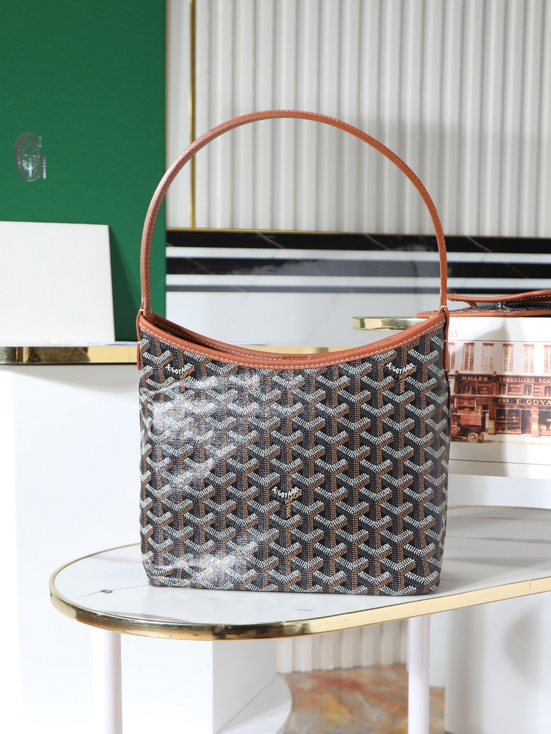 GOYARD 戈雅手提 Boheme Hobo (Canvas and Leather) — Shoulder Bag-F0-