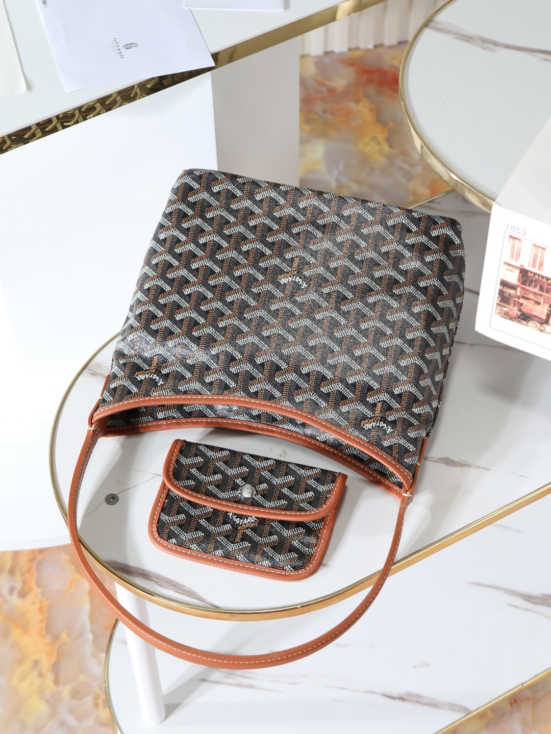 GOYARD 戈雅手提 Boheme Hobo (Canvas and Leather) — Shoulder Bag-F0-