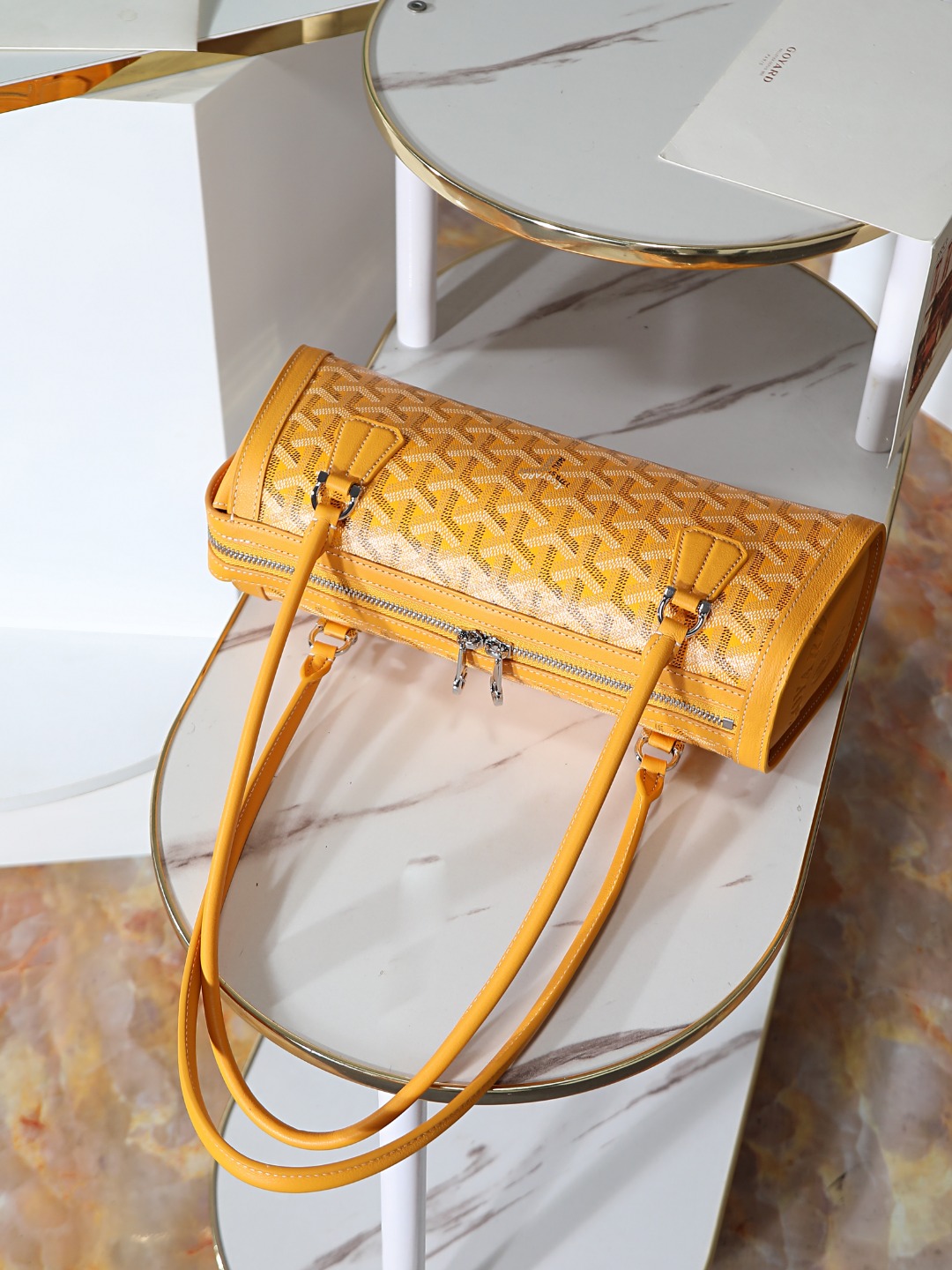 GOYARD 戈雅法棍 Bonbonniere (Canvas and Leather) — Baguette Bag-F0-BONBONPMLTY