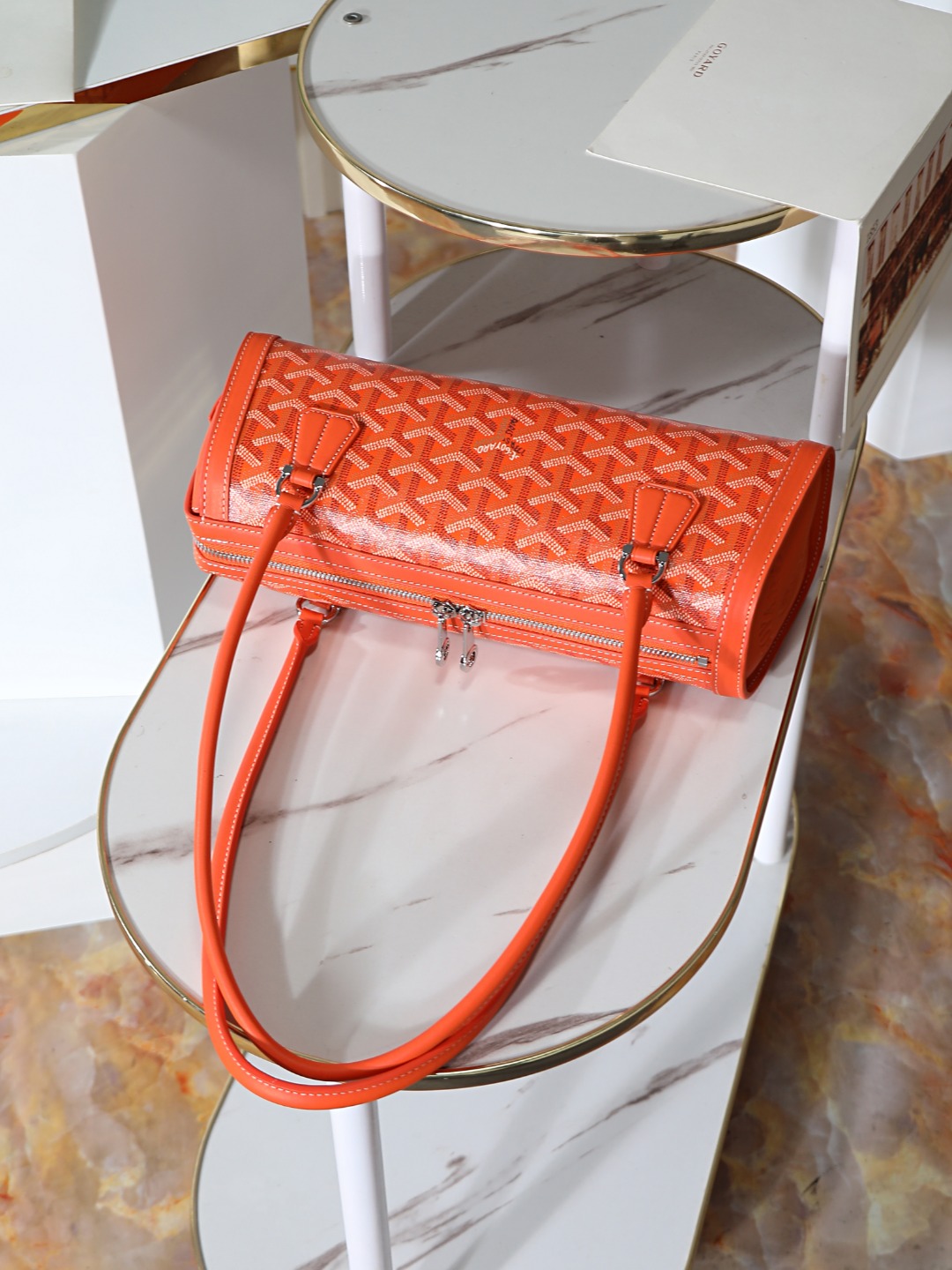 GOYARD 戈雅法棍 Bonbonniere (Canvas and Leather) — Baguette Bag-F0-BONBONPMLTY