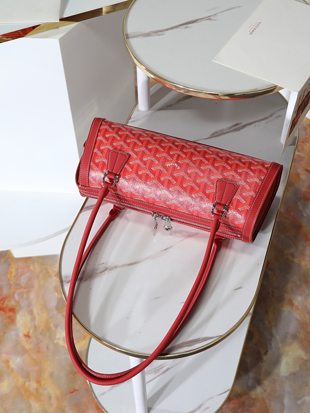 GOYARD 戈雅法棍 Bonbonniere (Canvas and Leather) — Baguette Bag-F0-BONBONPMLTY