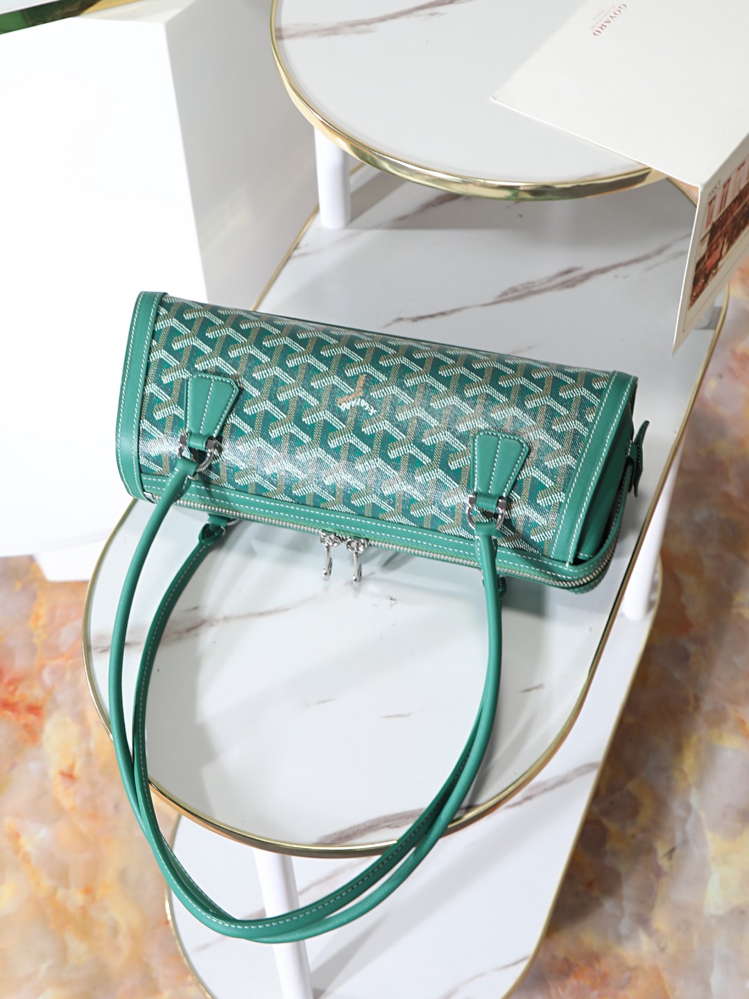 GOYARD 戈雅法棍 Bonbonniere (Canvas and Leather) — Baguette Bag-F0-BONBONPMLTY
