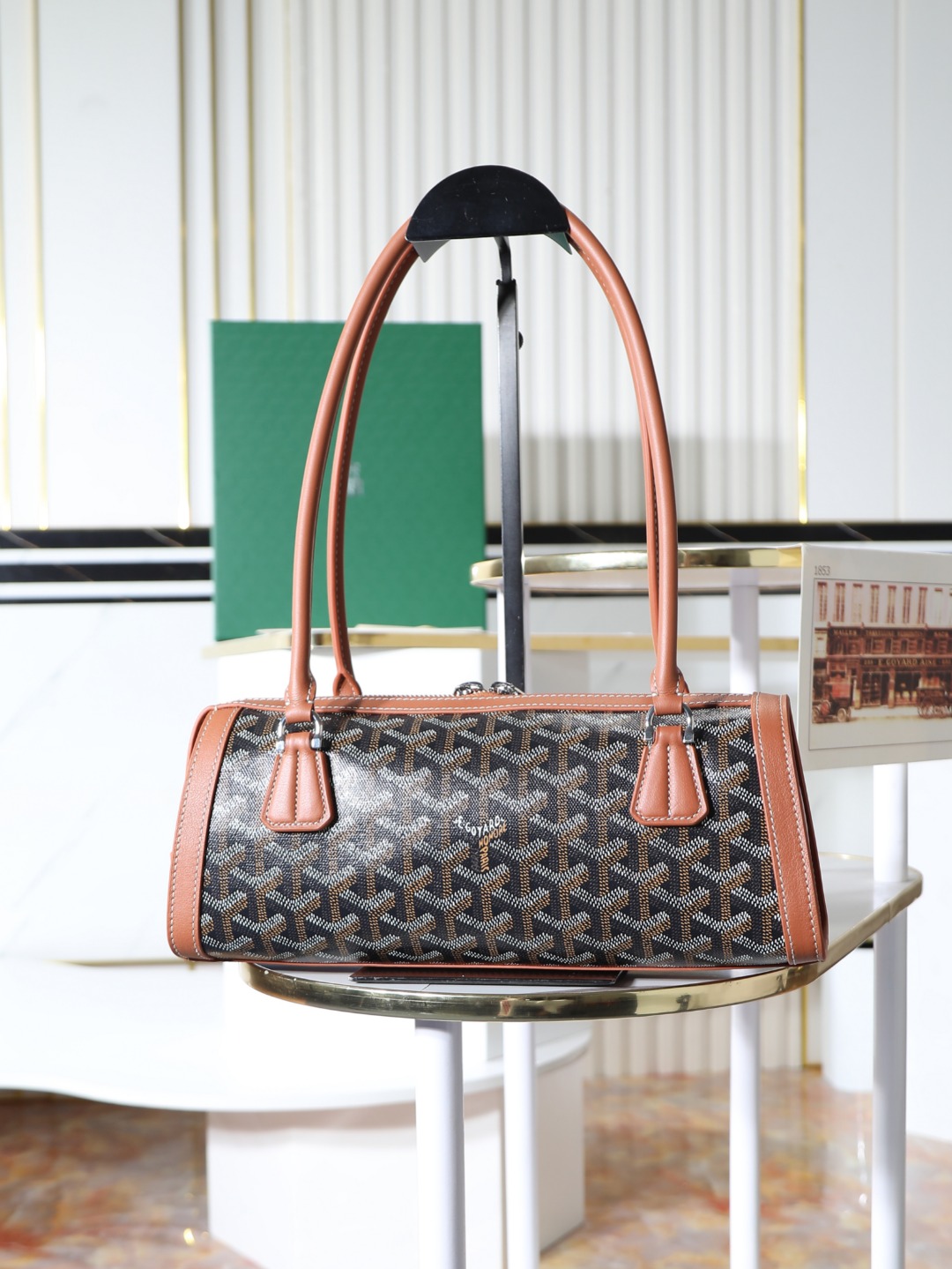 GOYARD 戈雅法棍 Bonbonniere (Canvas and Leather) — Baguette Bag-F0-BONBONPMLTY