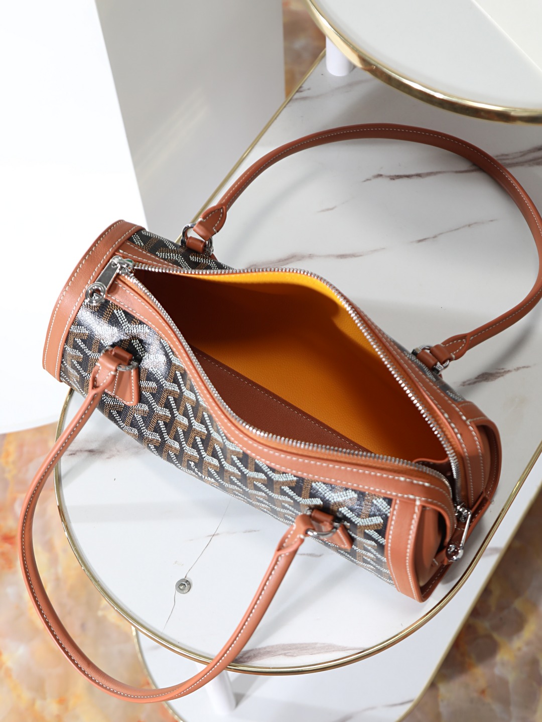 GOYARD 戈雅法棍 Bonbonniere (Canvas and Leather) — Baguette Bag-F0-BONBONPMLTY