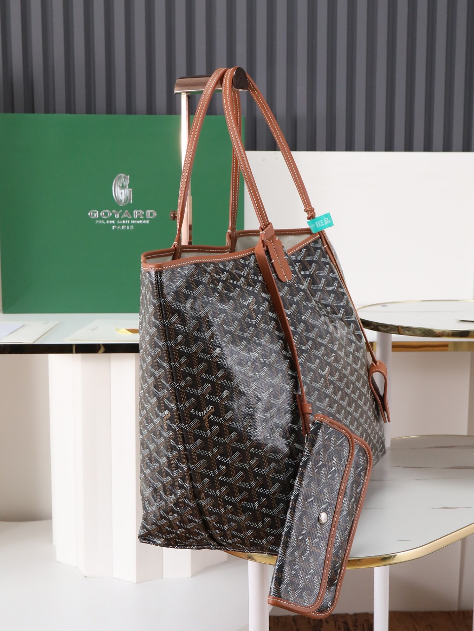 GOYARD 戈雅托特 Saint Louis  (Canvas and Leather) — Large Tote Bag-F0- STLCROGMLTY-01CL03P
