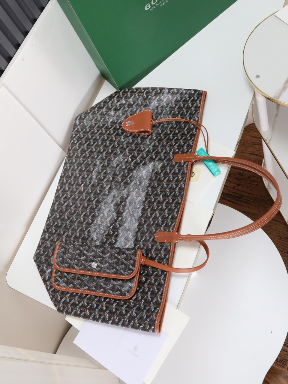 GOYARD 戈雅托特 Saint Louis  (Canvas and Leather) — Large Tote Bag-F0- STLCROGMLTY-01CL03P