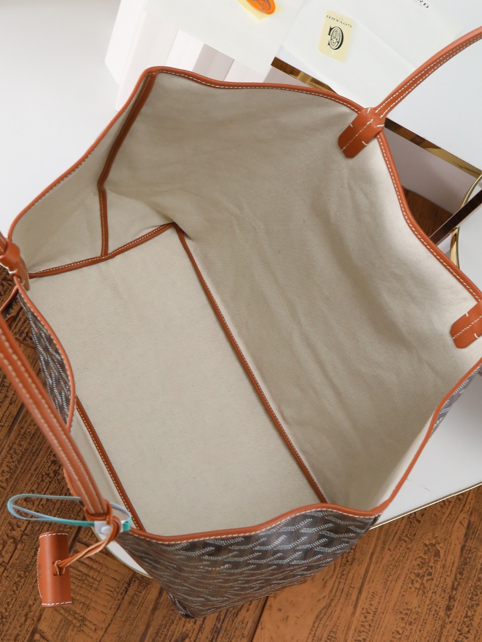 GOYARD 戈雅托特 Saint Louis  (Canvas and Leather) — Large Tote Bag-F0- STLCROGMLTY-01CL03P