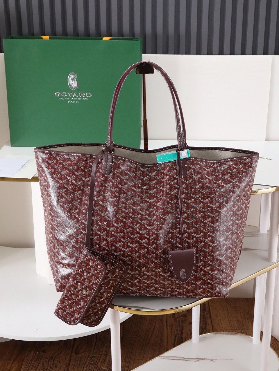 GOYARD 戈雅托特 Saint Louis  (Canvas and Leather) — Large Tote Bag-F0- STLCROGMLTY-33CL33P