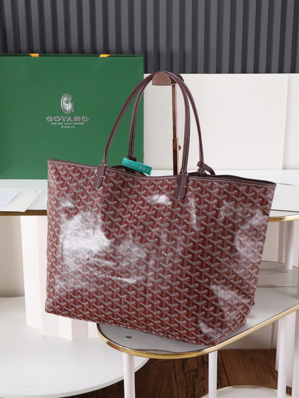 GOYARD 戈雅托特 Saint Louis  (Canvas and Leather) — Large Tote Bag-F0- STLCROGMLTY-33CL33P