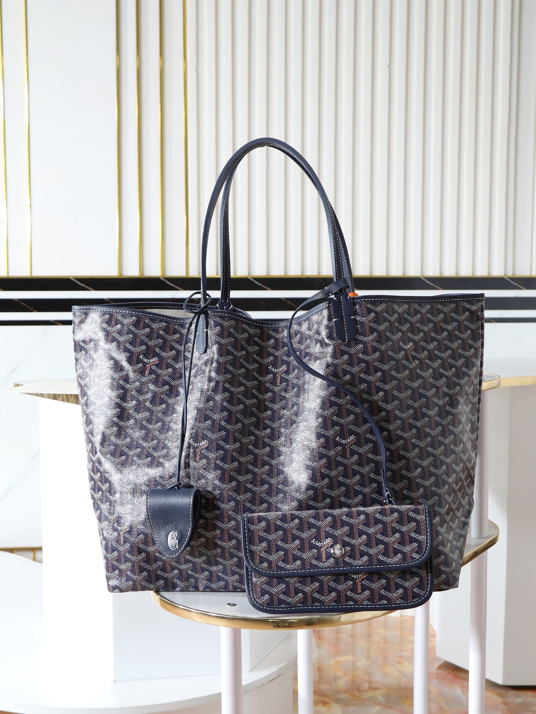GOYARD 戈雅托特 Saint Louis  (Canvas and Leather) — Large Tote Bag-F0- STLCROGMLTY-12CL12P