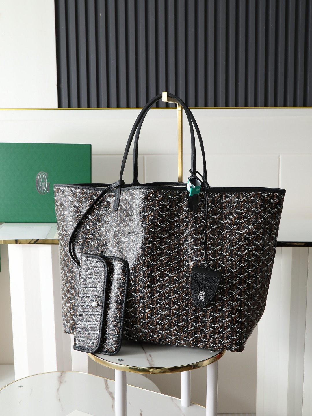 GOYARD 戈雅托特 Saint Louis  (Canvas and Leather) — Large Tote Bag-F0- STLCROGMLTY-50CL50P