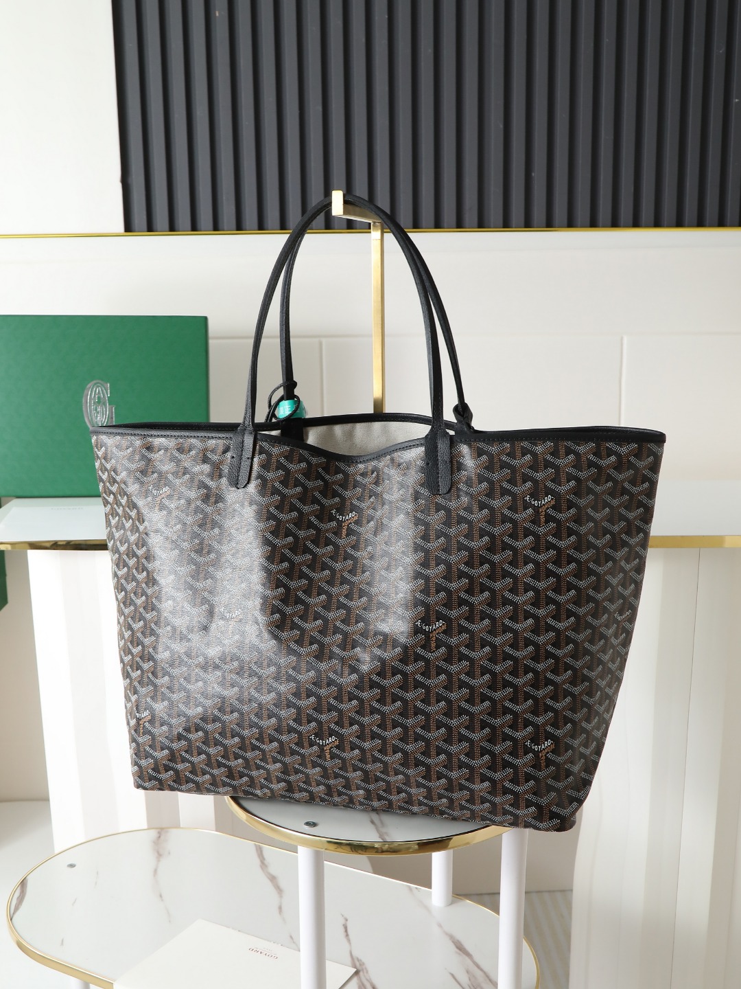 GOYARD 戈雅托特 Saint Louis  (Canvas and Leather) — Large Tote Bag-F0- STLCROGMLTY-50CL50P