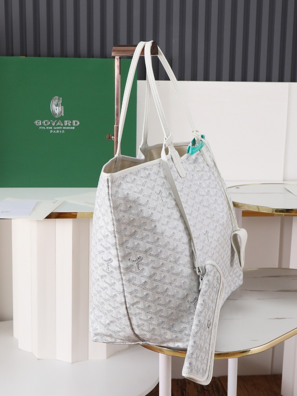 GOYARD 戈雅托特 Saint Louis  (Canvas and Leather) — Large Tote Bag-F0- STLCROGMLTY-50CL50P