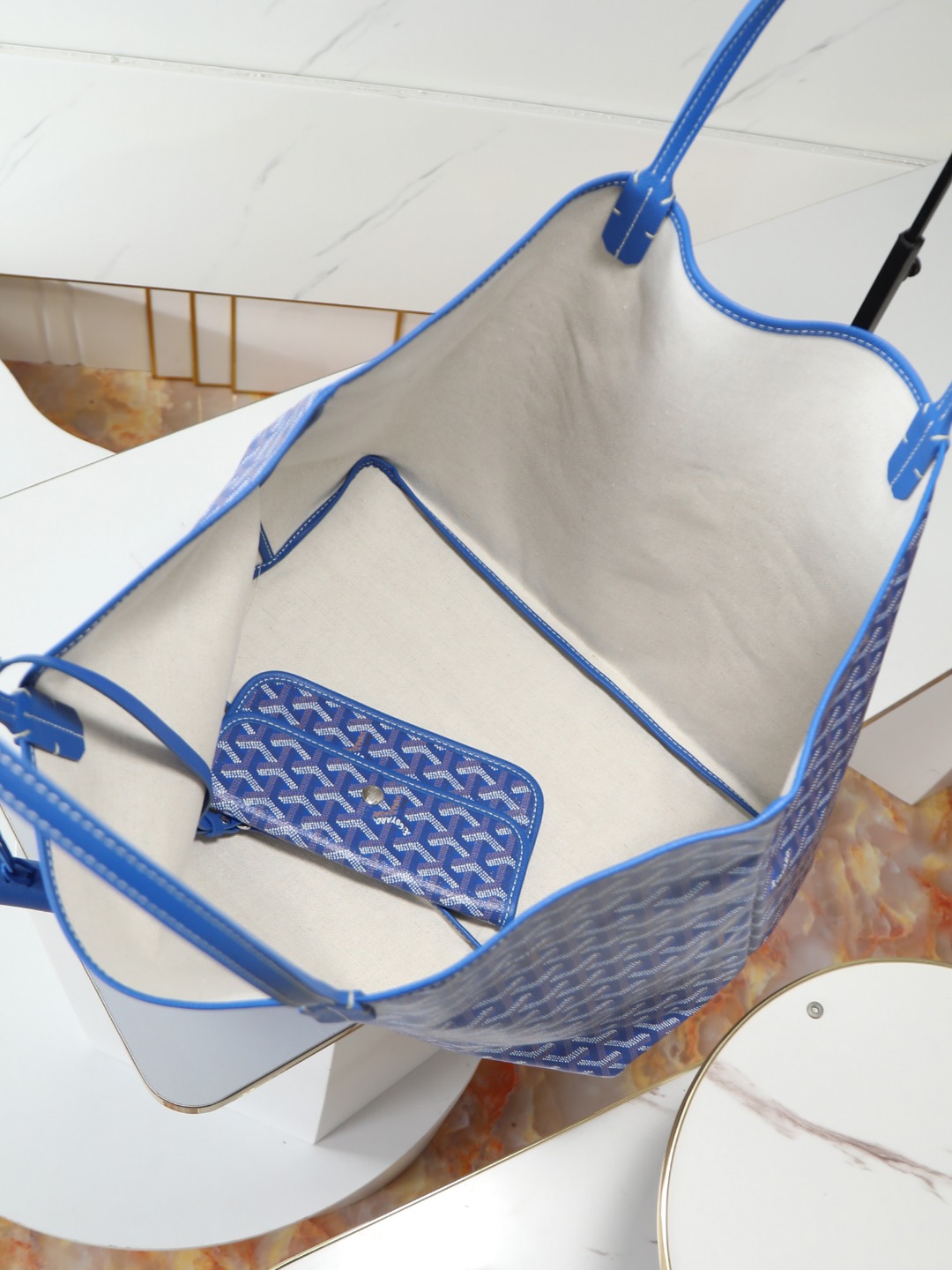 GOYARD 戈雅托特 Saint Louis  (Canvas and Leather) — Large Tote Bag-F0- STLCROGMLTY