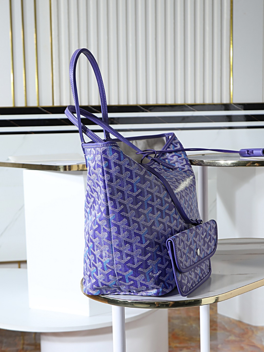 34CM GOYARD 戈雅托特 Saint Louis  (Canvas and Leather) — Small Tote Bag-F0-STLCROPMLTY