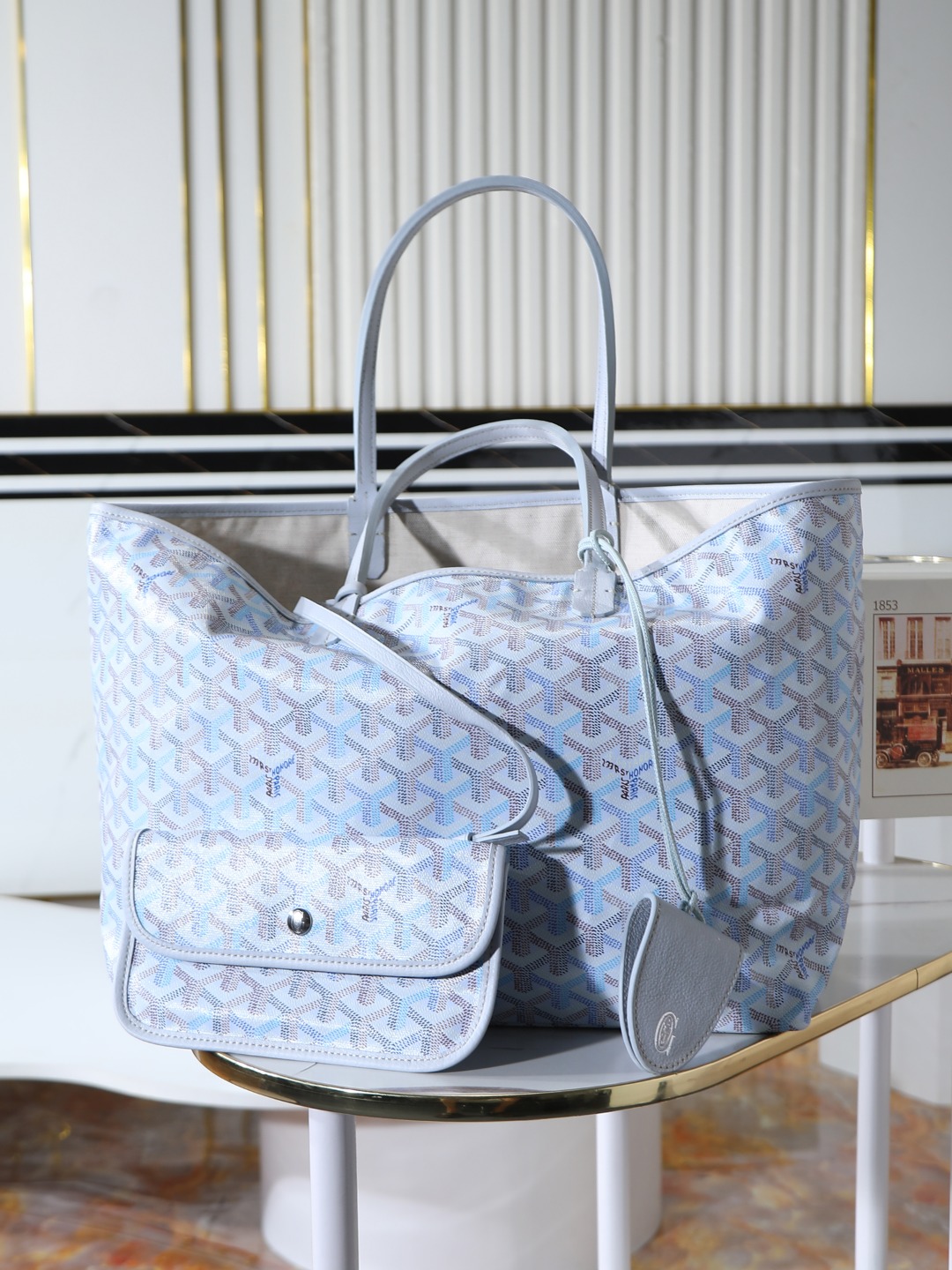 34CM GOYARD 戈雅托特 Saint Louis  (Canvas and Leather) — Small Tote Bag-F0-STLCROPMLTY