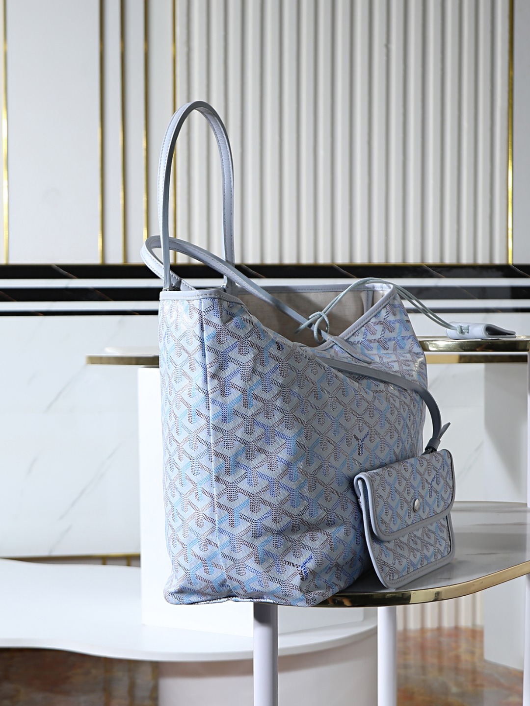 34CM GOYARD 戈雅托特 Saint Louis  (Canvas and Leather) — Small Tote Bag-F0-STLCROPMLTY