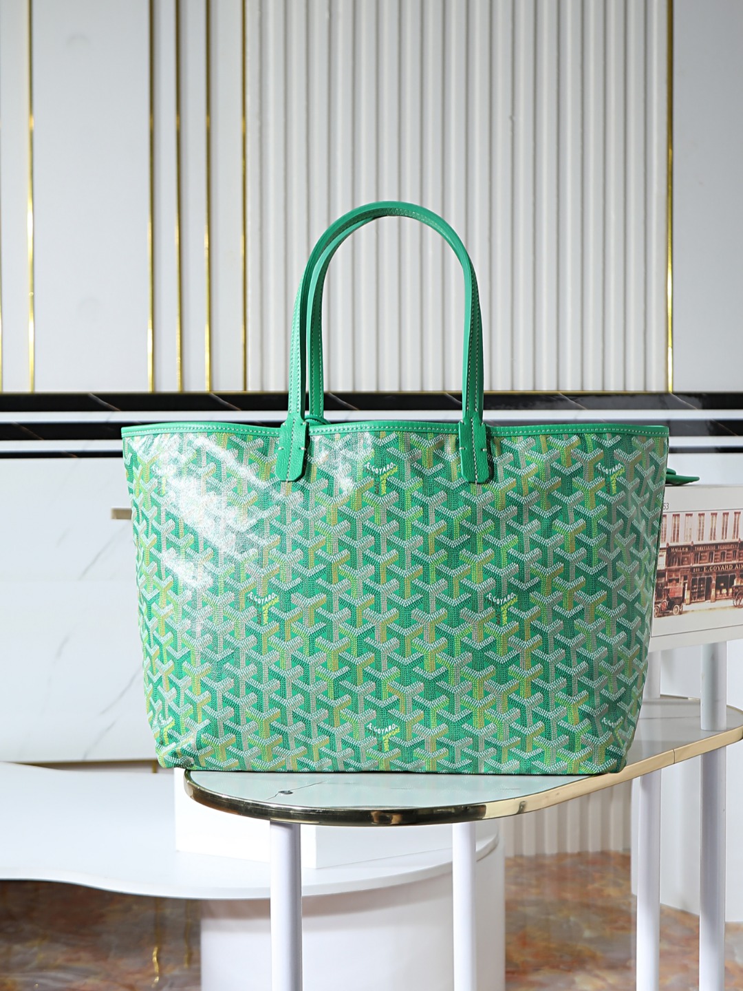 34CM GOYARD 戈雅托特 Saint Louis  (Canvas and Leather) — Small Tote Bag-F0-STLCROPMLTY