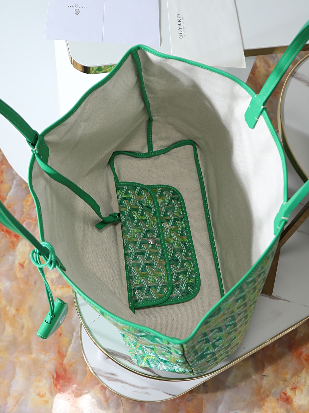 34CM GOYARD 戈雅托特 Saint Louis  (Canvas and Leather) — Small Tote Bag-F0-STLCROPMLTY