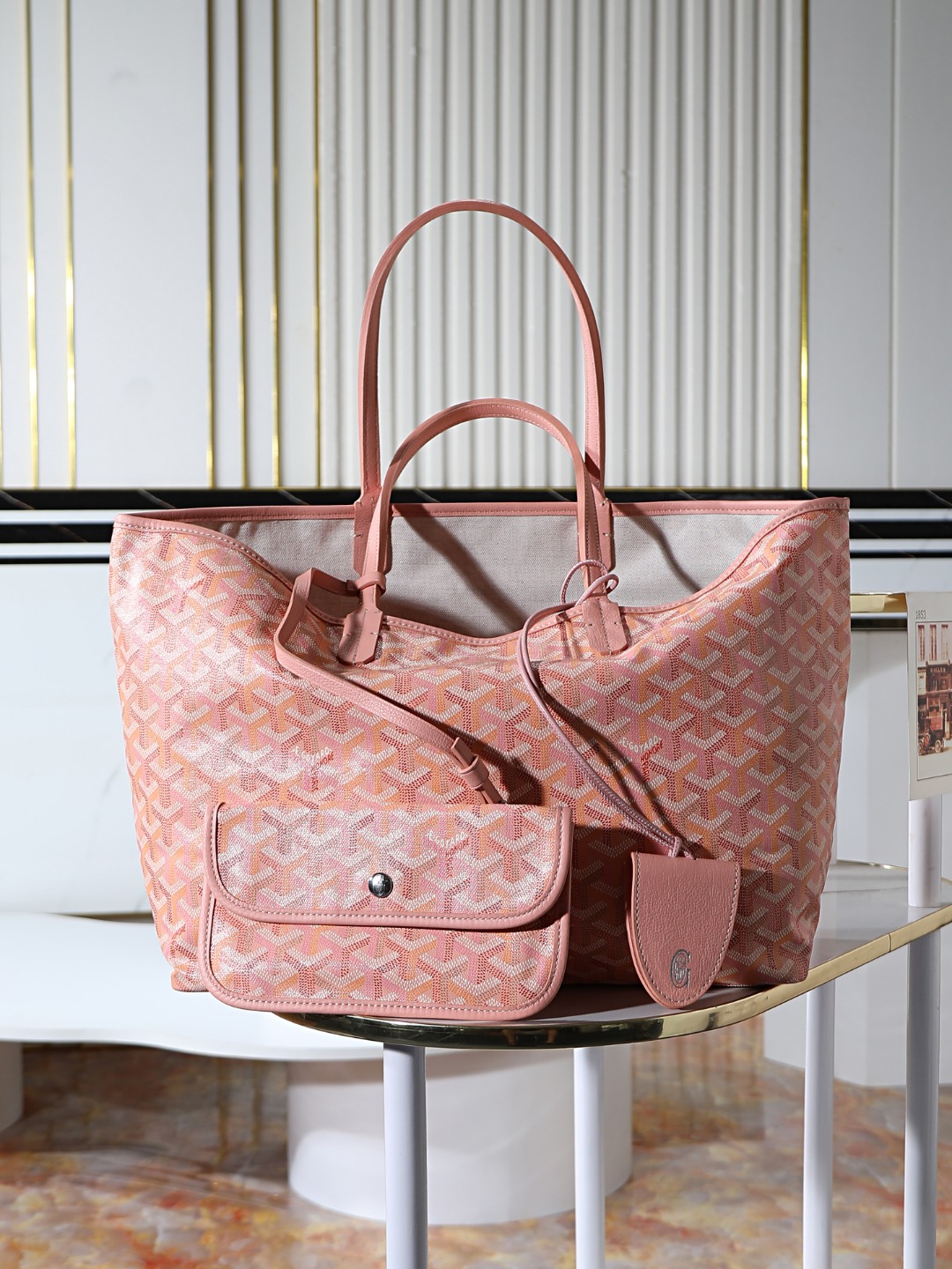 34CM GOYARD 戈雅托特 Saint Louis  (Canvas and Leather) — Small Tote Bag-F0-STLCROPMLTY