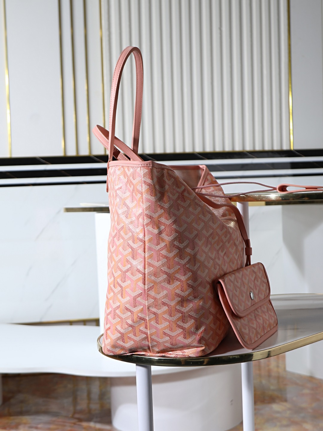 34CM GOYARD 戈雅托特 Saint Louis  (Canvas and Leather) — Small Tote Bag-F0-STLCROPMLTY