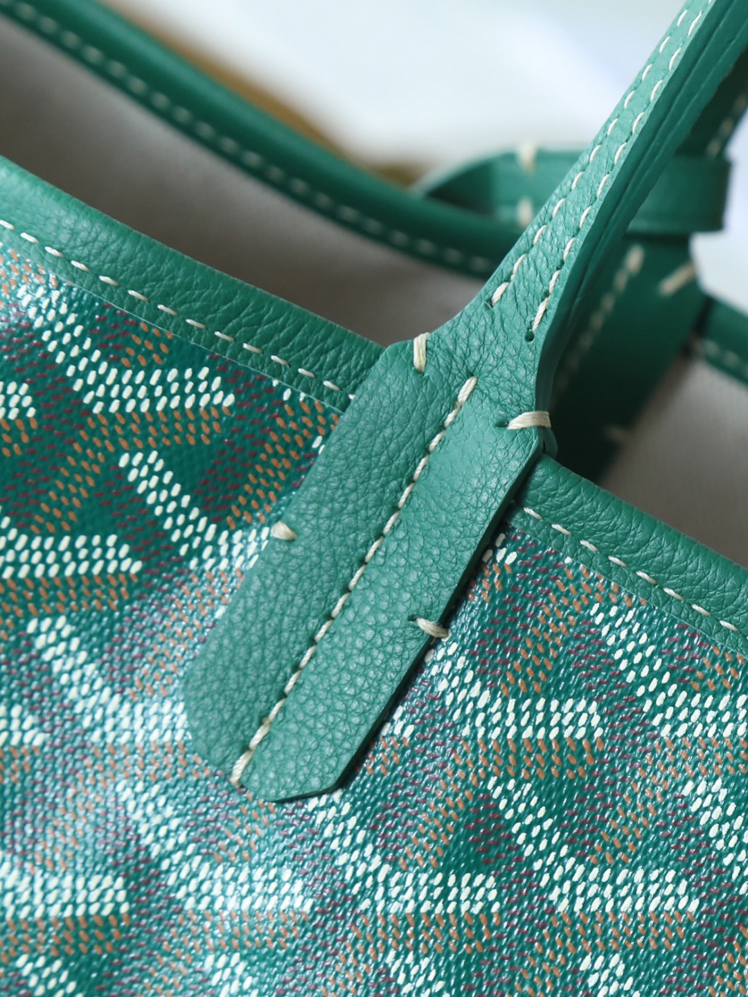 34CM GOYARD 戈雅托特 Saint Louis  (Canvas and Leather) — Small Tote Bag-F0-STLCROPMLTY-09CL09P