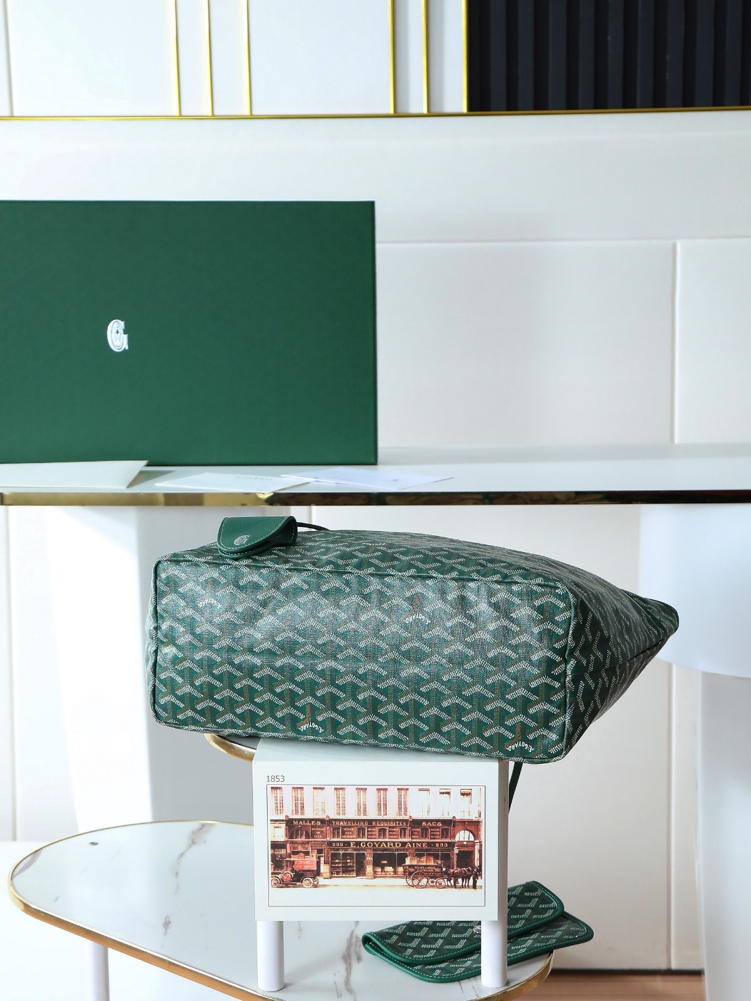 34CM GOYARD 戈雅托特 Saint Louis  (Canvas and Leather) — Small Tote Bag-F0-STLCROPMLTY-09CL09P