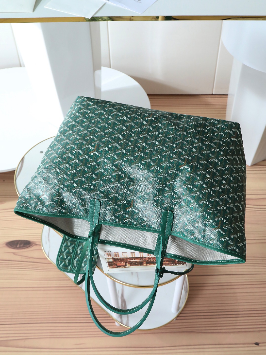 34CM GOYARD 戈雅托特 Saint Louis  (Canvas and Leather) — Small Tote Bag-F0-STLCROPMLTY-09CL09P