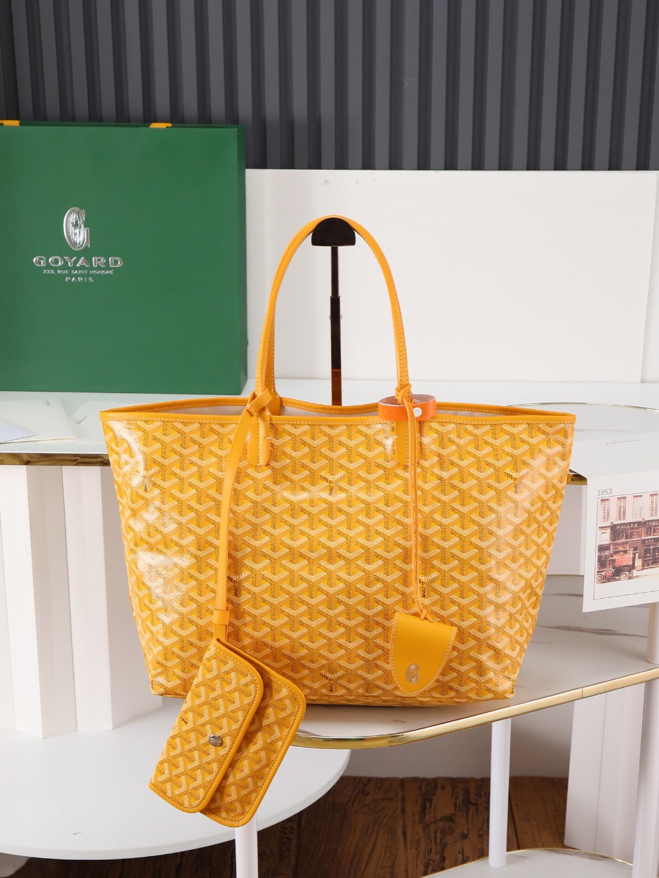34CM GOYARD 戈雅托特 Saint Louis  (Canvas and Leather) — Small Tote Bag-F0-STLCROPMLTY-08CL08P