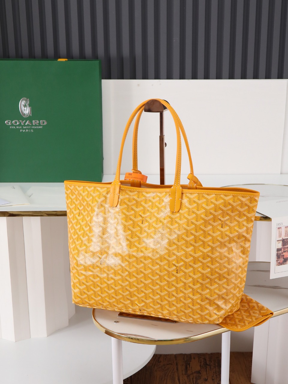 34CM GOYARD 戈雅托特 Saint Louis  (Canvas and Leather) — Small Tote Bag-F0-STLCROPMLTY-08CL08P