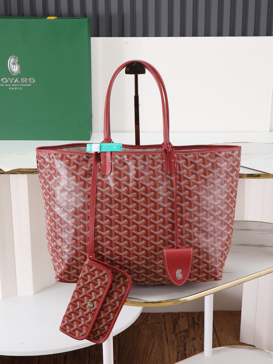 34CM GOYARD 戈雅托特 Saint Louis  (Canvas and Leather) — Small Tote Bag-F0-STLCROPMLTY-33CL33P