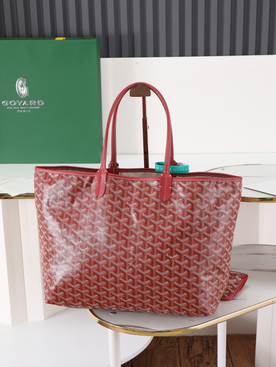 34CM GOYARD 戈雅托特 Saint Louis  (Canvas and Leather) — Small Tote Bag-F0-STLCROPMLTY-33CL33P