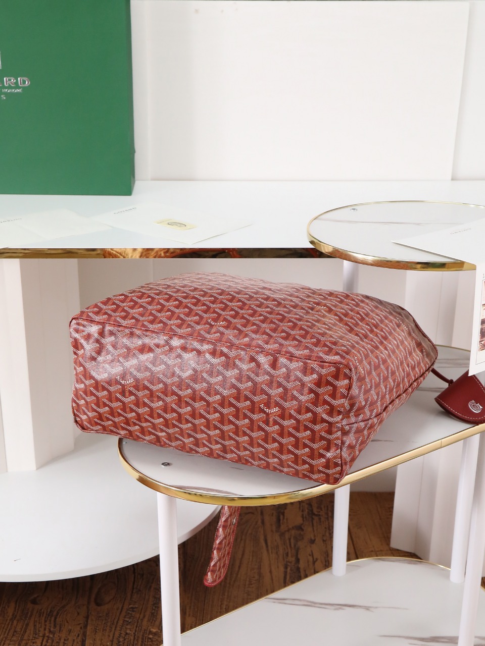34CM GOYARD 戈雅托特 Saint Louis  (Canvas and Leather) — Small Tote Bag-F0-STLCROPMLTY-33CL33P