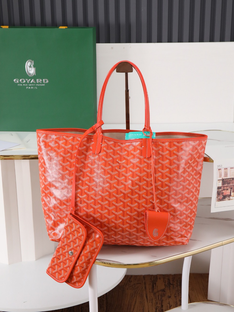 34CM GOYARD 戈雅托特 Saint Louis  (Canvas and Leather) — Small Tote Bag-F0-STLCROPMLTY-07CL07P