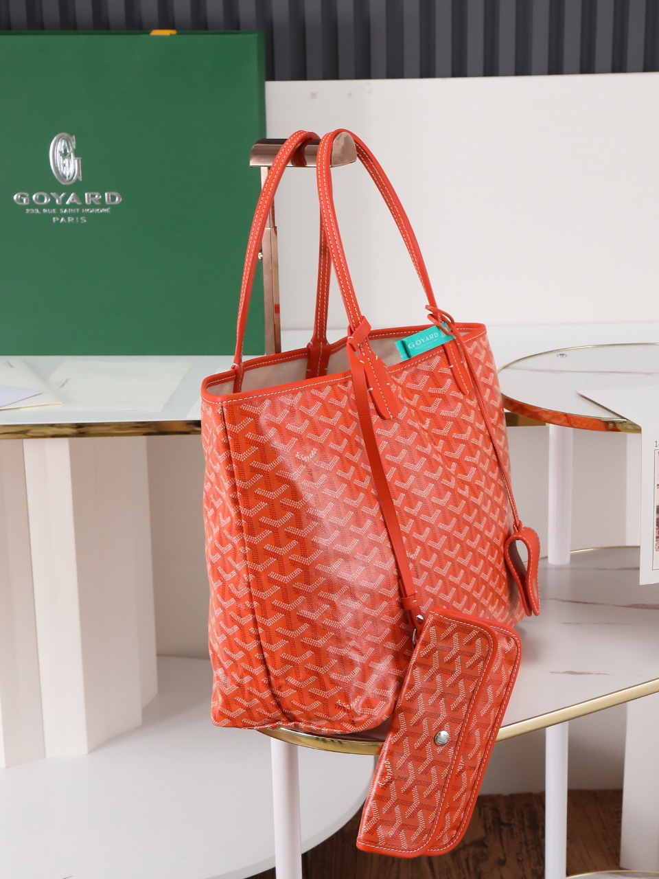 34CM GOYARD 戈雅托特 Saint Louis  (Canvas and Leather) — Small Tote Bag-F0-STLCROPMLTY-07CL07P