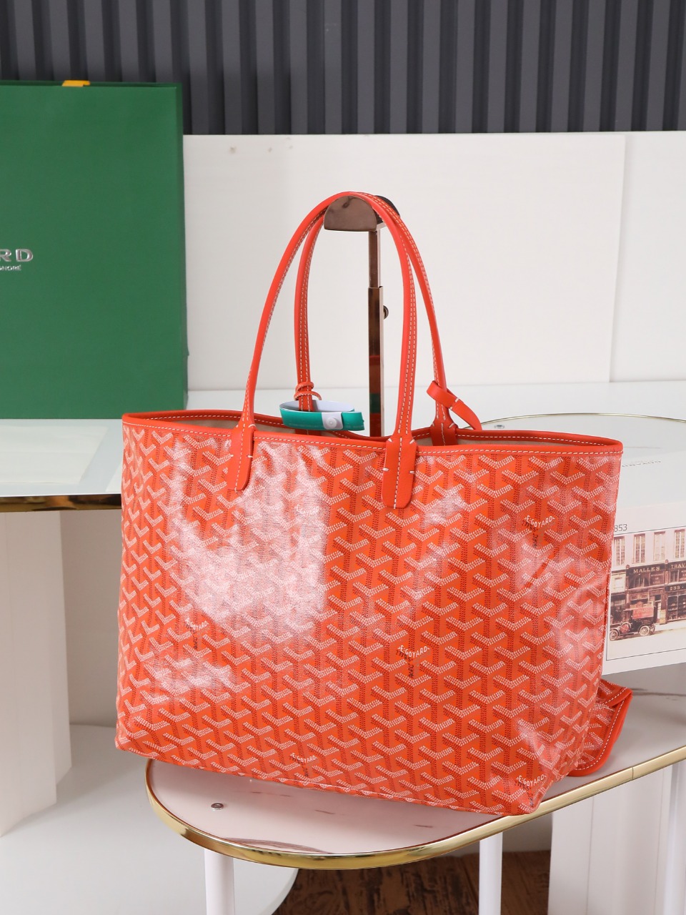 34CM GOYARD 戈雅托特 Saint Louis  (Canvas and Leather) — Small Tote Bag-F0-STLCROPMLTY-07CL07P