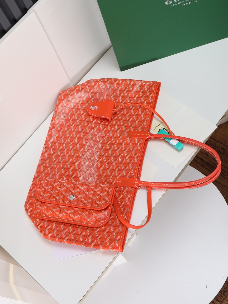 34CM GOYARD 戈雅托特 Saint Louis  (Canvas and Leather) — Small Tote Bag-F0-STLCROPMLTY-07CL07P